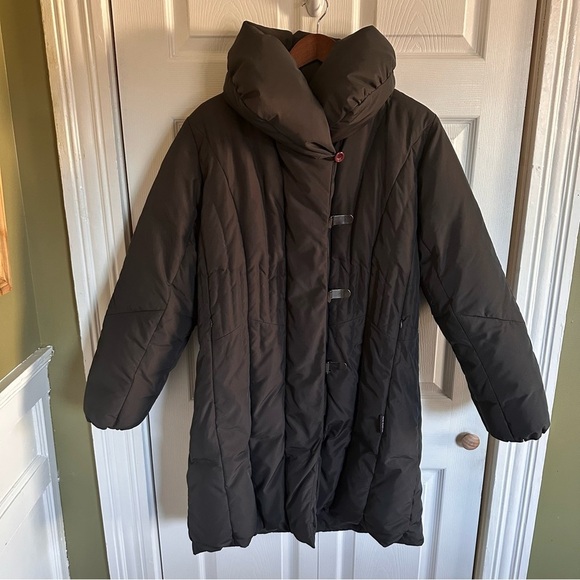 STEINBOCK TYROL AUSTRIA QUILTED DOWN FILL PUFFER COAT WOMEN SIZE 10 Black - Picture 1 of 11